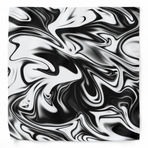 Black And White Licorice Marble Bandana