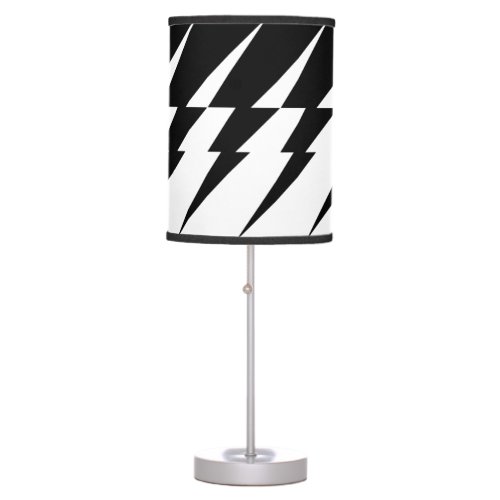 Black and White Lightning Bolt Pattern Table Lamp