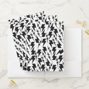 Black and White Lightning Classic Back-to-School  Pocket Folder
