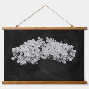 Black and White Lilacs Floral Photography   Hanging Tapestry