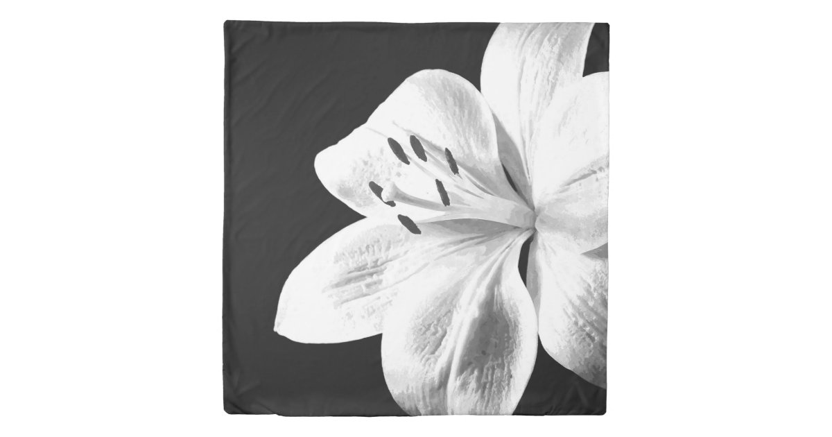 Black And White Lily Duvet Cover Zazzle Com
