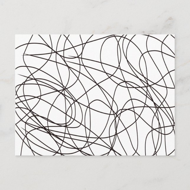 Black and white line art postcard (Front)