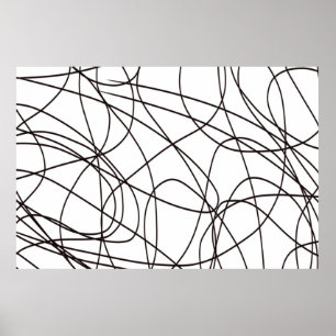 Black and white line art poster