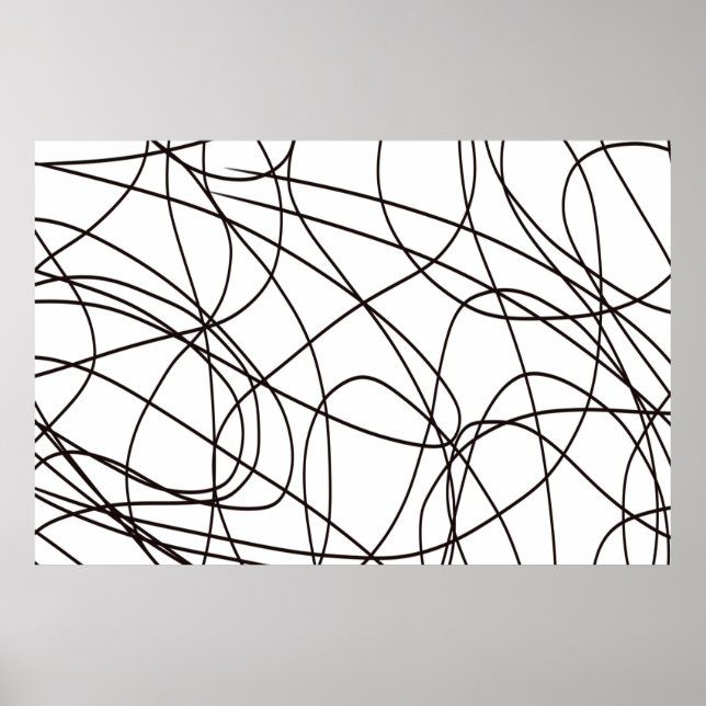 Black and white line art  poster (Front)