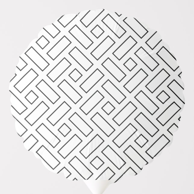 Black and White Linear Block Pattern - White Balloon (Front)