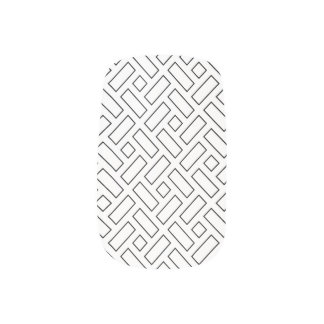 Black and White Linear Block Pattern - White Minx Nail Art