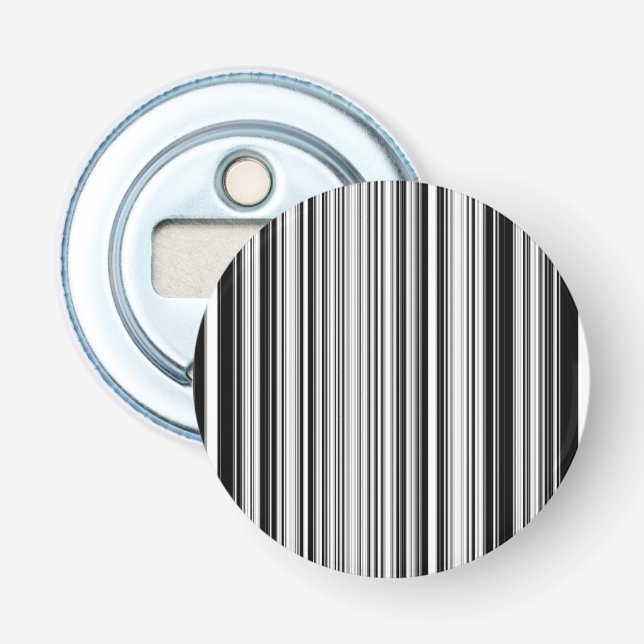 Black And White Lines Bottle Opener (Front)