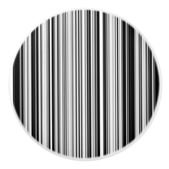 Black And White Lines Ceramic Knob (Front)