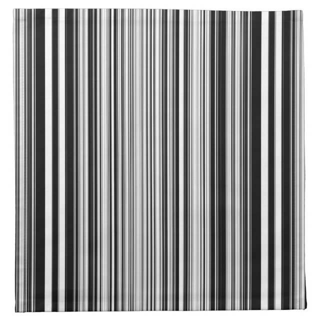Black And White Lines Cloth Napkin (Front)