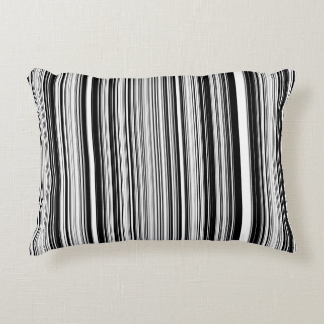 Black And White Lines Decorative Pillow (Front)