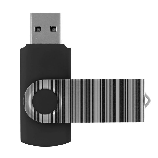 Black And White Lines Flash Drive (Opened)