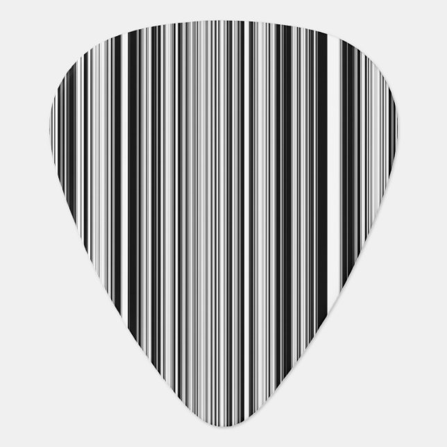 Black And White Lines Guitar Pick (Front)