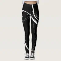 Black and white lines leggings