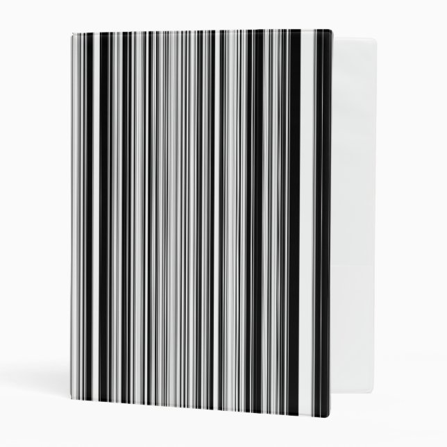 Black And White Lines Mini Binder (Front/Inside)