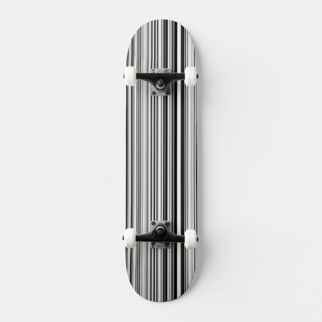 Black And White Lines Skateboard Deck (Front)