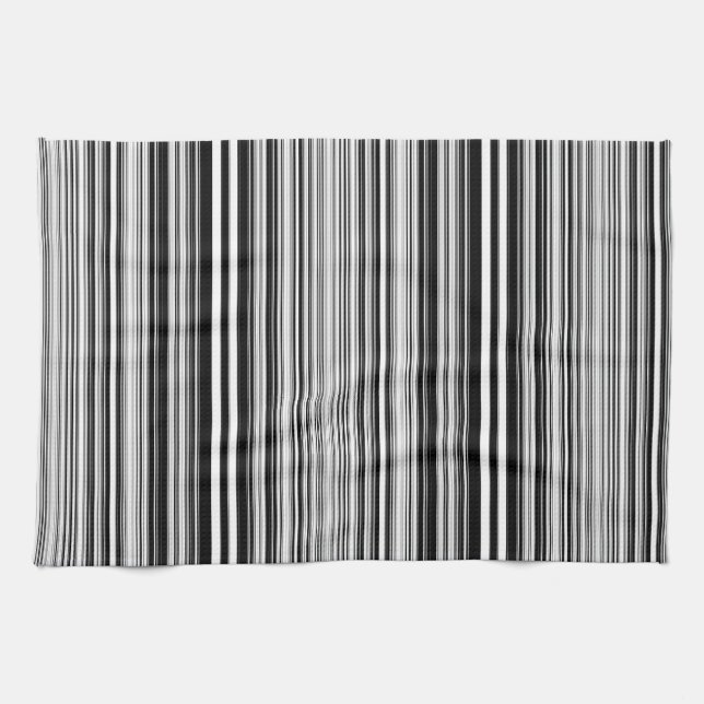 Black And White Lines Towel (Horizontal)