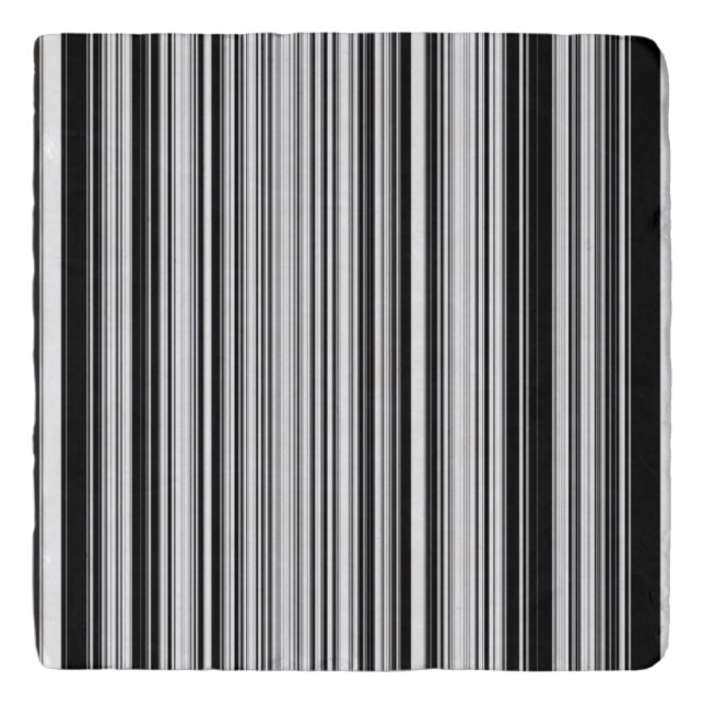 Black And White Lines Trivet (Front)