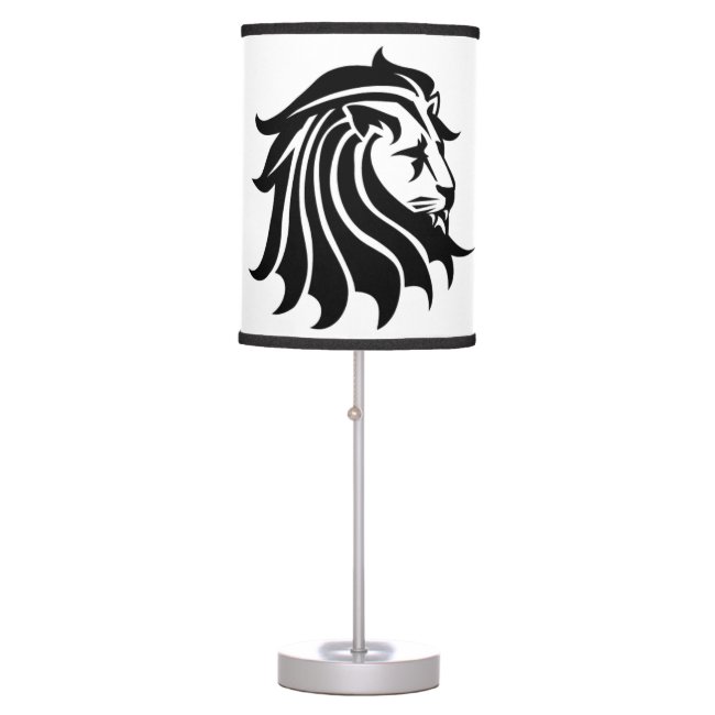 Black and White Lion Silhouette Lamp