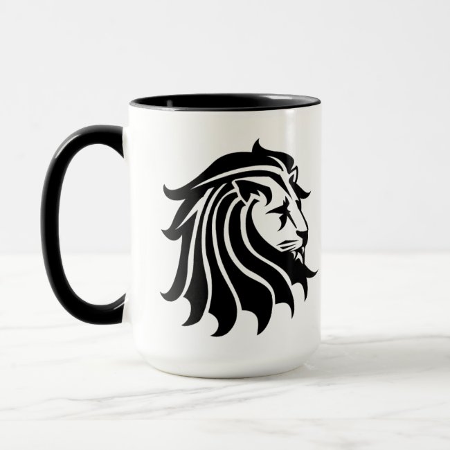 Black and White Lion Silhouette Mug