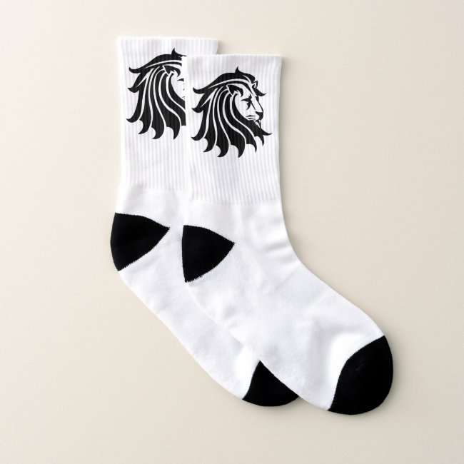 Black and White Lion Socks