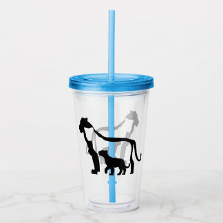 Black and White Lions Acrylic Tumbler