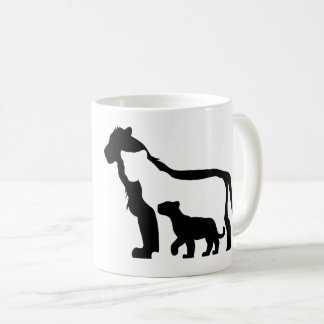 Black and White Lions Coffee Mug