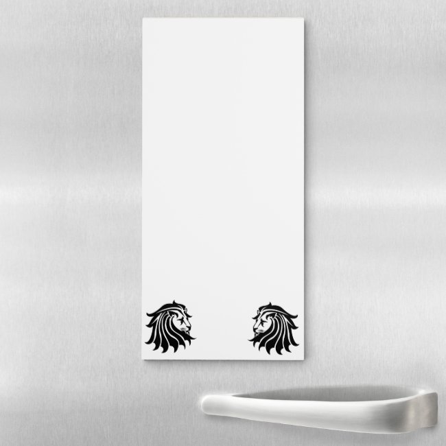 Black and White Lions Magnetic Notepad