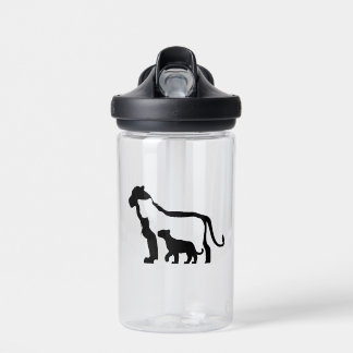 Black and White Lions Water Bottle