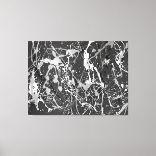 BLACK AND WHITE LIX - Action painting -Abstract- Canvas Print