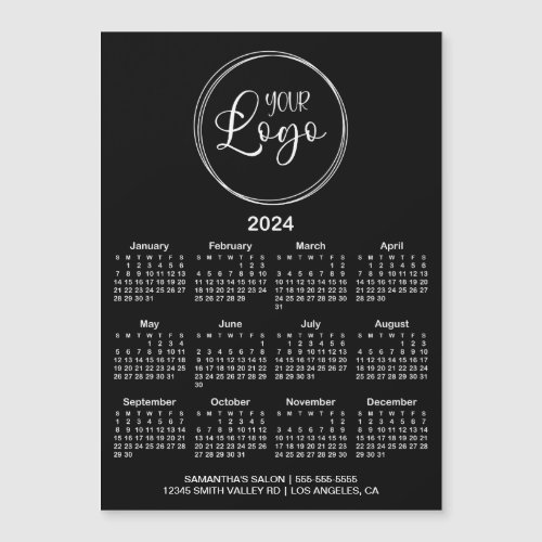 Black and White Logo 2024 Magnetic Calendar