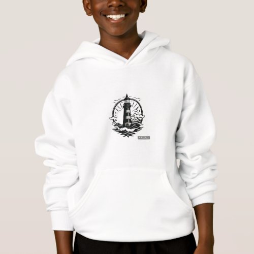 Black and white logo hoodie