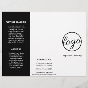Black and White Logo Modern Trifold Brochure