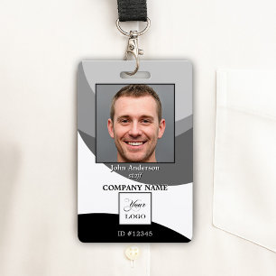 Black and White Logo Photo ID Badge