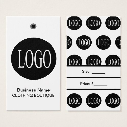 Black and White Logo Price Tags for Clothing