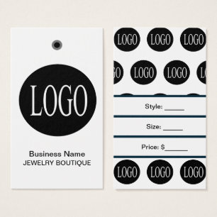 Black and White Logo Price Tags for Jewelry