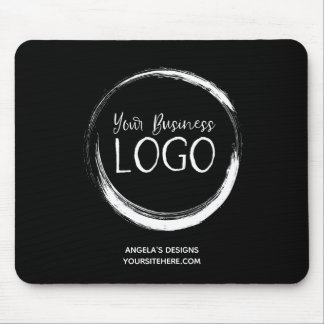 Black and White Logo Promotional Mouse Pad