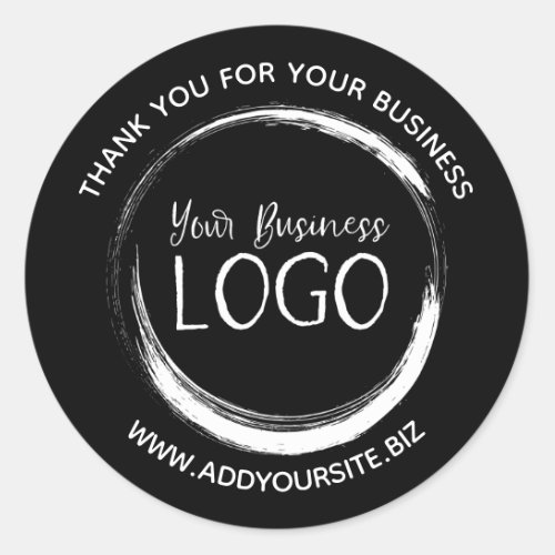 Black and White Logo Thank You for Your Business Classic Round Sticker