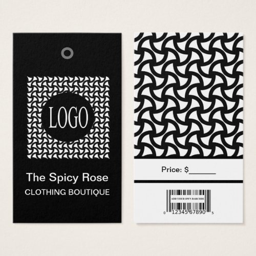 Black and White Logo with Bar Code Price Tags 