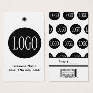 Black and White Logo with Bar Code Price Tags