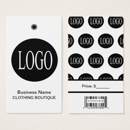 Black and White Logo with Bar Code Price Tags 
