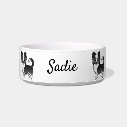 Black And White Long Coat Chihuahua Dog  Name Bowl