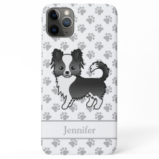 Black And White Long Coat Chihuahua Dog &amp; Name iPhone 11 Pro Max Case