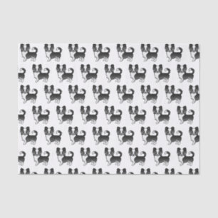 Black And White Long Coat Chihuahua Dog Pattern Tissue Paper