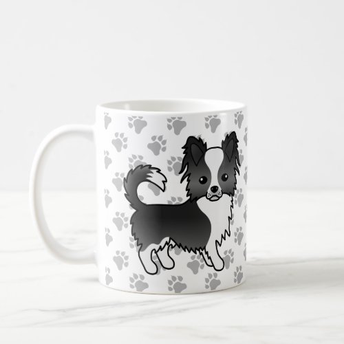 Black And White Long Coat Chihuahua Dog  Paws Coffee Mug