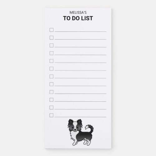 Black And White Long Coat Chihuahua Dog To Do List Magnetic Notepad