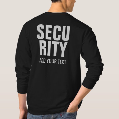 Black And White Long Sleeve Mens Security Template T_Shirt