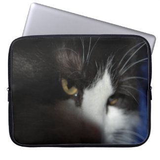 Black and White Longhaired Cat Laptop Sleeve