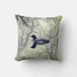 Black And White Loon On A Lake Decor Pillow at Zazzle