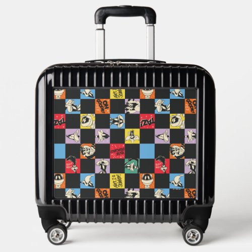 Black and White LOONEY TUNES in Colorful Checker Luggage