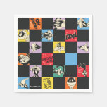 Black and White LOONEY TUNES™ in Colorful Checker Napkins